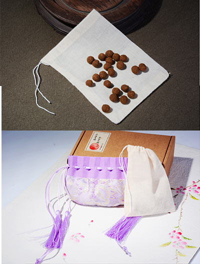 Classic brocade incense sachet pouch with tassel style